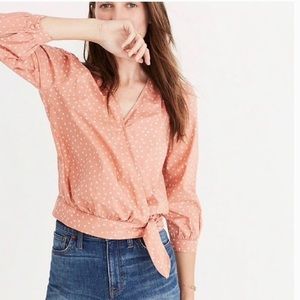 Madewell Wrap Peach Top NWT with Star Pattern